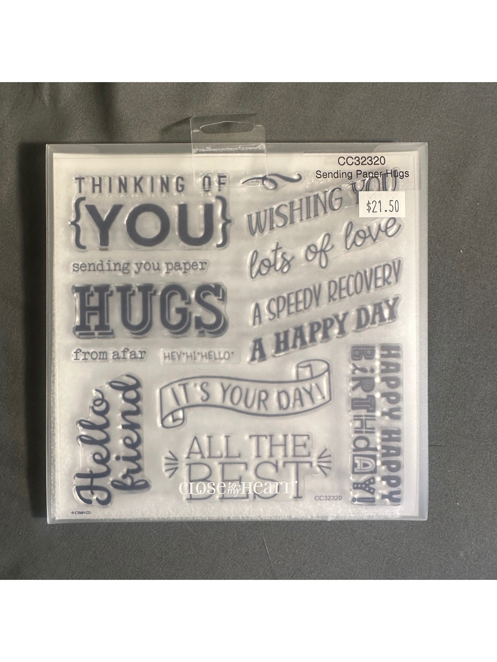 Close To My Heart CC32320 Sending Paper Hugs Acrylic Stamp Set